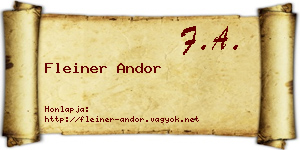 Fleiner Andor névjegykártya